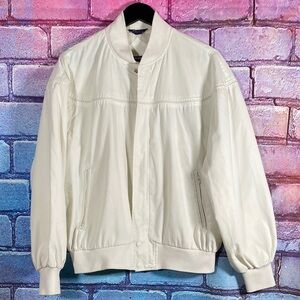Knights Bridge For Men Vintage White Bomber Jacket Size 42-44 Harrington Style